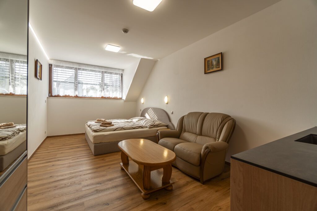 Dvoulůžkový apartmán v penzionu Winifera v Pavlově na Pálavě.